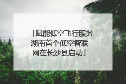 赋能低空飞行服务 湖南首个低空智联网在长沙县启动
