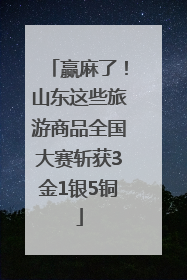 赢麻了！山东这些旅游商品全国大赛斩获3金1银5铜