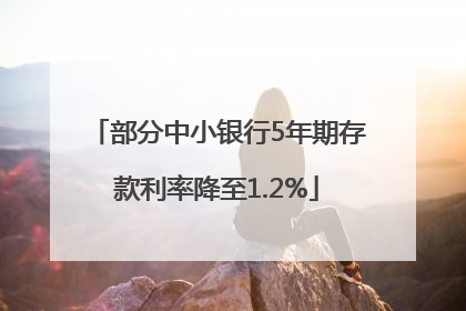 部分中小银行5年期存款利率降至1.2%
