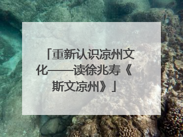 重新认识凉州文化——读徐兆寿《斯文凉州》