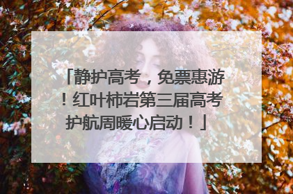 静护高考，免票惠游！红叶柿岩第三届高考护航周暖心启动！