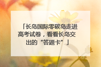 长岛国际零碳岛走进高考试卷，看看长岛交出的“答题卡”