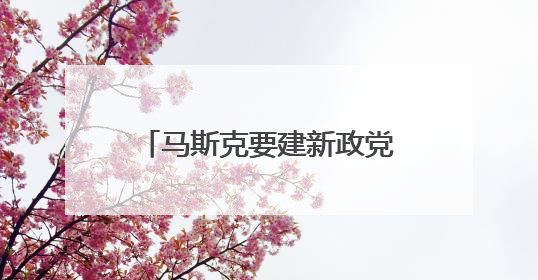 马斯克要建新政党？名字都想好了！