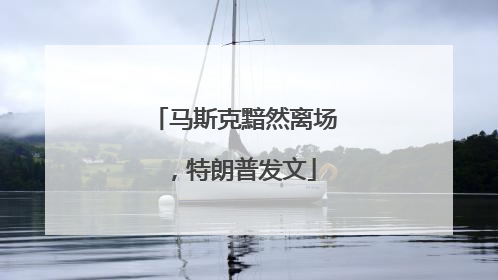 马斯克黯然离场，特朗普发文