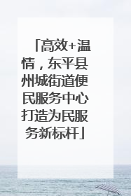 高效+温情，东平县州城街道便民服务中心打造为民服务新标杆