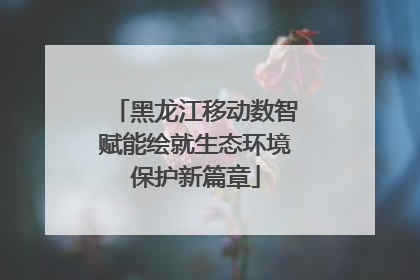 黑龙江移动数智赋能绘就生态环境保护新篇章