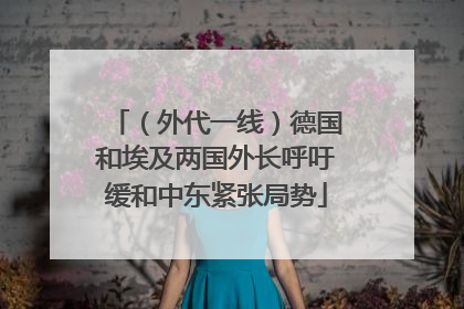 （外代一线）德国和埃及两国外长呼吁缓和中东紧张局势