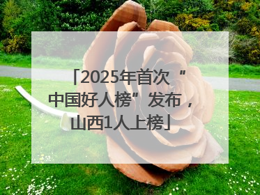 2025年首次“中国好人榜”发布，山西1人上榜