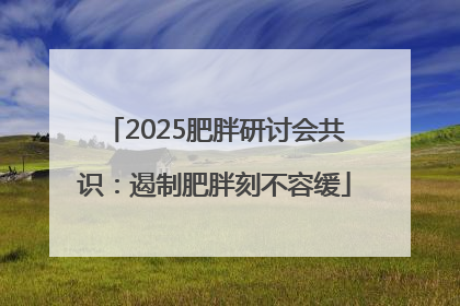 2025肥胖研讨会共识：遏制肥胖刻不容缓