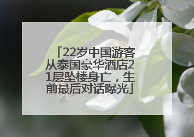 22岁中国游客从泰国豪华酒店21层坠楼身亡，生前最后对话曝光
