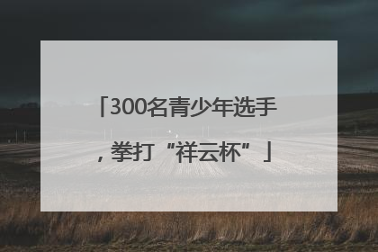 300名青少年选手，拳打“祥云杯”