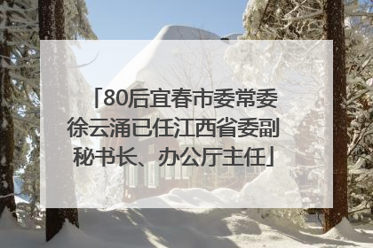 80后宜春市委常委徐云涌已任江西省委副秘书长、办公厅主任